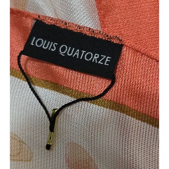 Louis Quatorze Ivory Scarf With Orange Border & Printed Handbag Design old money - Picture 7 of 7